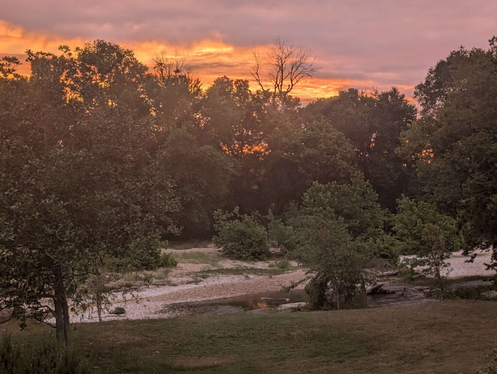 The Finley River at Sunset