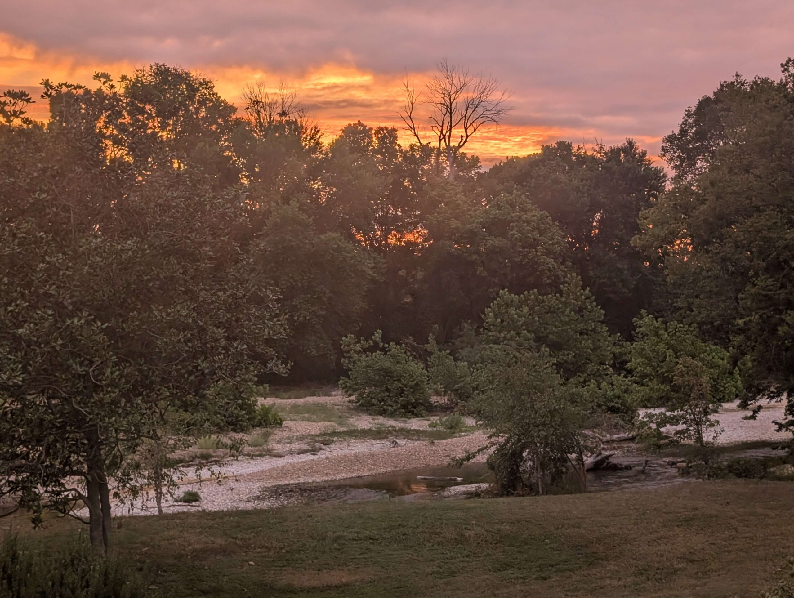 The Finley River at Sunset